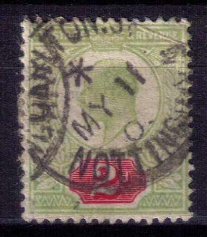 Great Britain Scott # 130b Used Nottingham Gren/Violet/Chalk Paper (Sg 228) F-VF