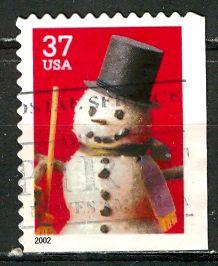USA; 2002: Sc. # 3687: O/Used Single Stamp > Dark 2002