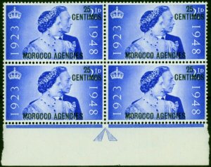 Morocco Agencies 1948 RSW 25c on 2 1/2d Ultramarine SG176 V.F MNH Block of 4