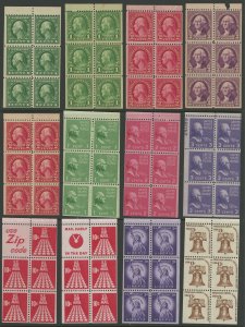 USA - 12 different mint booklet panes - mostly never hinged