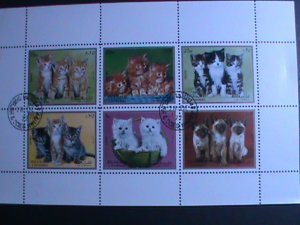 ​SHARJAH-1972-WORLD FAMOUS LOVELY CATS CTO FANCY CANCEL SHEET-VERY FINE