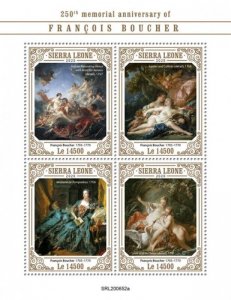 Sierra Leone - 2020 Francois Boucher - 4 Stamp Sheet - SRL200652a