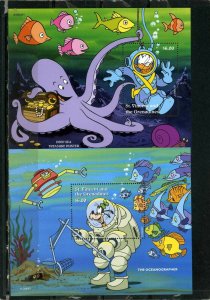 ST.VINCENT 1996 DISNEY CHARACTERS OCCUPATIONS SET OF 2 S/S MNH  