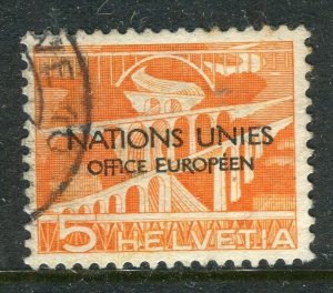 SWITZERLAND; 1930s-40s early UNTIED NATIONS Optd issue fine used 5c. value