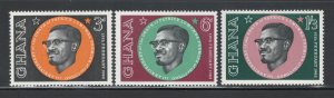 Ghana 1962 1st Anniversary of Death of Patrice Lumumba Scott # 118 - 120 MH