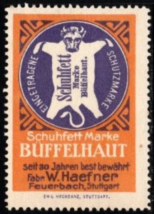 Vintage Germany Poster Stamp Buffalo Skin Shoe Grease Brand Tried And Tested