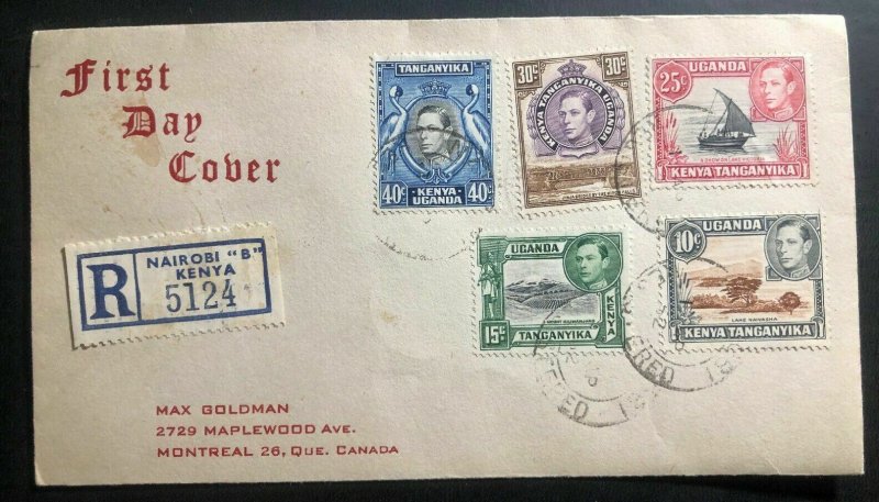 1952 Nairobi Kenya British KUT First Day Cover FDC To Montreal Canada