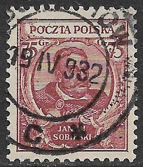 POLAND 1930 King John Sobieski Portrait Issue Sc 262 VFU