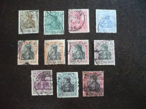 Stamps - Germany - Scott# 81-91 - Used Part Set of 11 Stamps