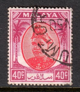 Malaya (Selangor) - Scott #90 - Used - Minor creasing, pulled perf - SCV $8.00