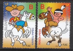 Slovenia: 2001 - Comic Strip Characters - Sheet Stamps 2v