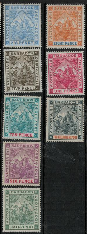 Barbados 1897 SC 81-89 Mint SCV $361.00 Set