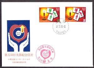 Rep. of CHINA -TAIWAN SC#2227-2228 INTERNATIONAL YEAR OF THE DISABLED (1981) FDC