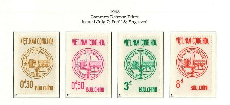 South Viet Nam - 1963 - SC 211 - 214 - Common Defense Emblem - MNH