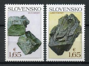 Slovakia 2018 MNH Nature Protection Minerals Euchroite Libethenite 2v Set Stamps