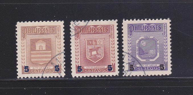 Philippines 634-636 Set U Coats Of Arms