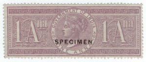 (I.B) India Revenue : Special Adhesive 1a (specimen)