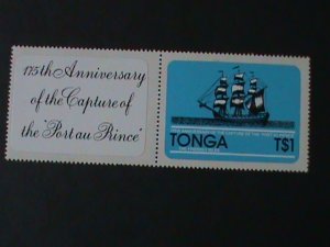 TONGA-SC#501-175TH ANNIV: CAPTURE OF PORTAU PRINCE-MNH-KEY STAMP/ WITH TAP