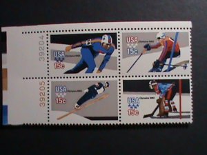 ​UNITED STATES-1980-SC#1798a WINTER OLYMPIC GAMES -MNH IMPRINT PLATE BLOCK VF