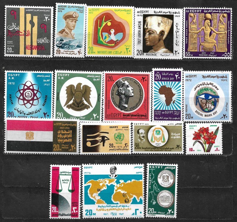 COLLECTION LOT OF 17 EGYPT  MH 1972+ STAMPS CV+$21