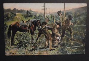 1910 USA Postcard Cover Washington DC to Virginia Army Signal Corps Field Phone