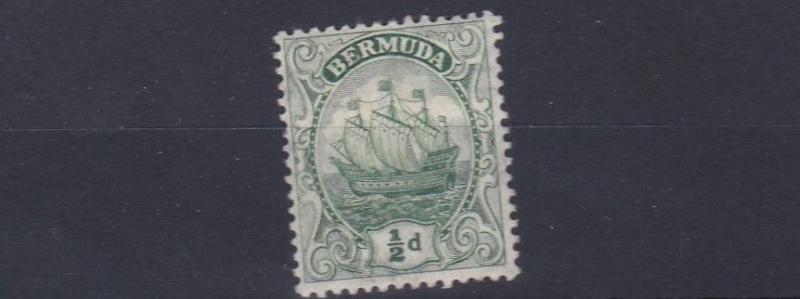 BERMUDA  1910 - 25  S G 45A     1/2D  DEEP GREEN   MH    