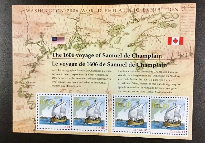 4074  Voyage of Samuel de Champlain MNH. In 2006 Canada/ US Joint issue