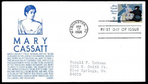 1322 5c Mary Cassatt FDC Anderson lt. blue cachet Nov. 17, 1966 