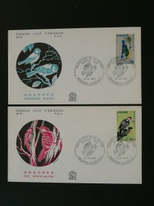 birds 1973 x2 FDC Andorra 96749