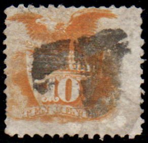 US #117 SCV $175.00 F/VF used, bold color, faint crease, Fresh Stamp! 