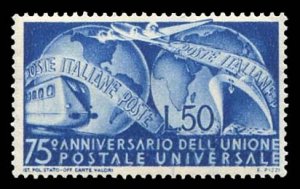 Italy #514 Cat$45, 1949 UPU, never hinged