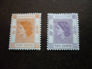 Stamps - Hong Kong - Scott# 185, 186 - Mint Hinged Partial Set of 2 Stamps