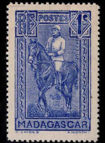 Madagascar Scott 173 MH* General Gallieni on horse stamp typical centering