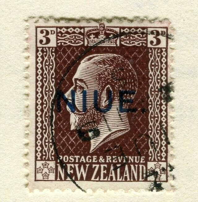 NIUE; 1917 surcharged issue used 3d. value