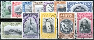 Falklands Islands 1933 Centenary set of 12 SG127-138 Superb Used