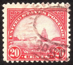 1923, US 20c, Golden Gate, Used, Sc 567