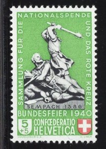 Switzerland   #B100  MNH  1940  Red Cross .  National Fete day.  5c  Sempach