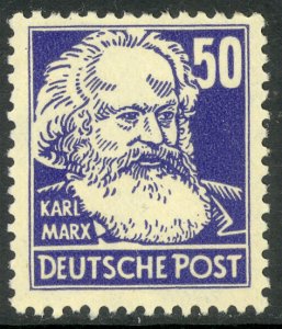 GERMANY DDR 1953 50pf KARL MARX Wmk297 Issue Sc 132 MH