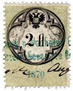 (I.B) Austria/Hungary Revenue : Stempelmarke 2fl (1870) 
