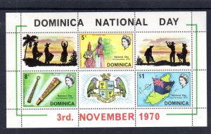 DOMINICA #303a 1970 NATIONAL DAY MINT VF NH O.G S/S3 + 3LABELS