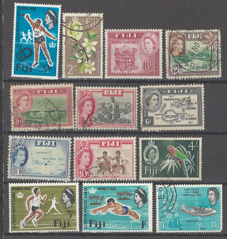 COLLECTION LOT # 3177 FIJI 13 STAMPS 1954+ CV+$15