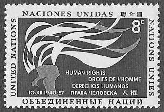 UN New York SC 58 - Flaming Torch Human Rights Day - MNH - 1957