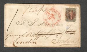 US Sc#37 Cover To Ireland, Red Cancels 1861, Crowe Cert., Cv. $1000