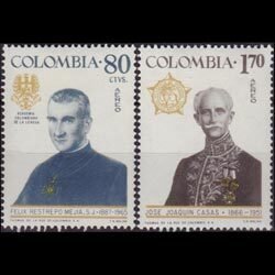 COLOMBIA 1967 - Scott# C486-7 Famous Persons Set of 2 LH