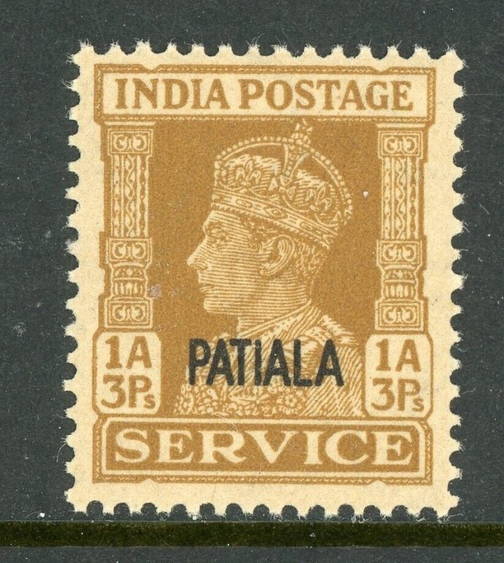 India 1941 KGVI Patiala Convention States Official 1a3r Scott # O68 MNH Q697 