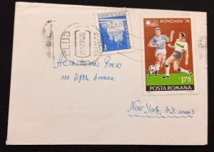 DM)1974, ROMANIA, LETTER SENT TO U.S.A, WITH STAMPS SERIES OF CURRENT USE, B