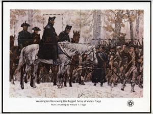 1976 31c Washington at Valley Forge, Souvenir Sheet of 5 Scott 1689 Mint F/VF NH