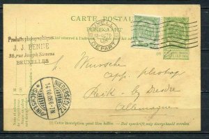 Belgium Uprated Postal Stationary Card Bruxell- Niedersedlitz SKU 318