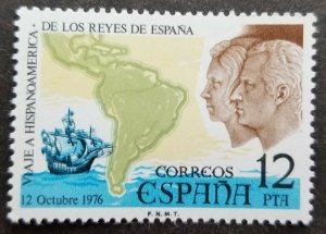 *FREE SHIP Spain Royal Visit To America 1976 Sailing Ship King Map (stamp) MNH