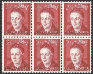 Doyle's_Stamps: MNH Polish German-Occup SemiPost Blocks Set, #NB19** to #NB23**